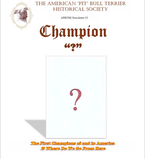 Newsletter 055 The First Champion of
